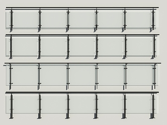 Glass guardrail 3d model