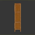 Orange Wooden Furniture Set Featuring Tall Cabinet With Glass Doors And Low Cabinet With Drawers
