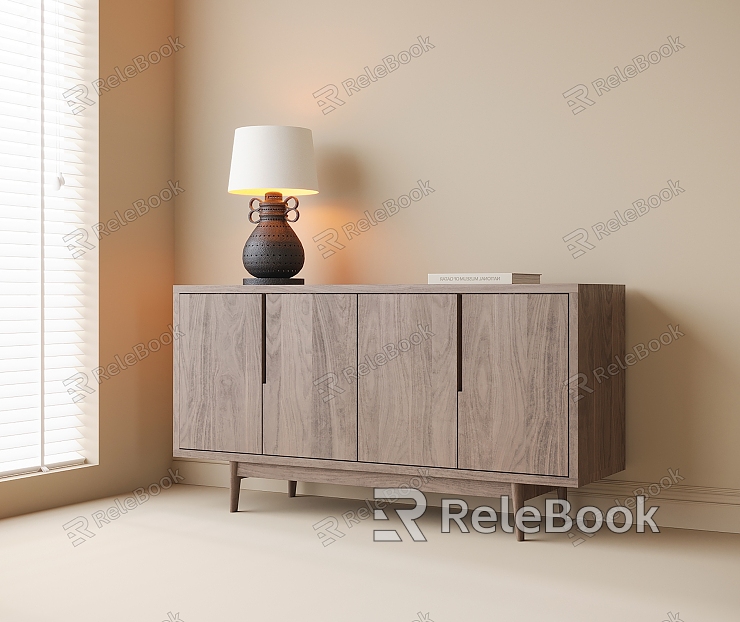 Modern Side Cabinet Entrance Cabinet Table Lamp model