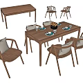 Modern Dining Table and Chair Combination 3d model