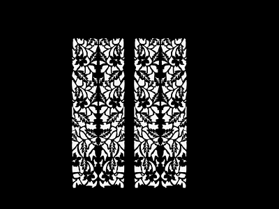 Modern Decorative Carved Screen With Intricate Floral Patterns For Home Interior 3d model