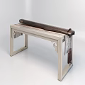 Traditional Musical Instrument and Painting Tools on Elegant Light Carved Wooden Stand