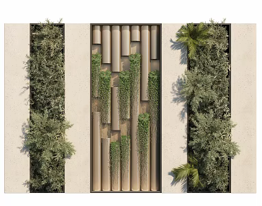 Modern Green Wall 3d model
