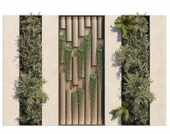 Modern Green Wall 3d model