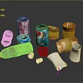 Different Types of Beverage Containers Including Plastic Bottles Metal Cans And Cups