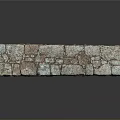 Architectural Stone Wall Structure With Colored Bricks And Natural Texture 3d model