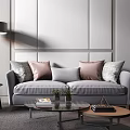 Nordic Sofa Coffee Table Combination 3d model