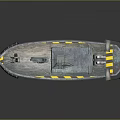 3D Rendered Patrol Boat Featuring Metallic Hull Radar Antenna Upper Superstructure And Yellow Deck Markings