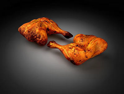 Delicious Roasted Chicken Drumsticks With Golden Brown Crispy Skin And Juicy Meat 3d model