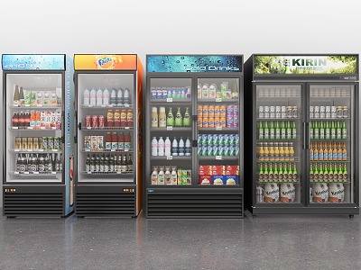 Modern Freezer Refrigerator Cabinet Cold Drink Cabinet Display Cabinet Container Beverage 3d model