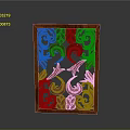 Red Wooden Carved Decorative Panel With Intricate Floral Patterns For Home Decor