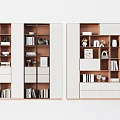 Study Bookcase Bookshelf Display Cabinet Locker Decorative Cabinet Ornaments 3d model