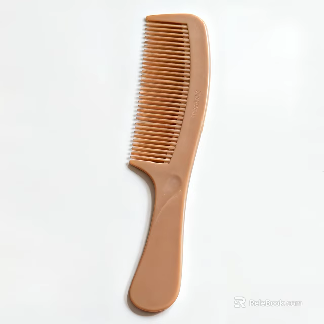 Brown Plastic Comb With Fine Teeth And Smooth Handle For Hair Care 3d model 