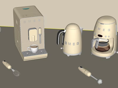 Household appliances combination 3d model