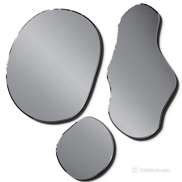 Modern Decorative Mirrors With Irregular Shapes For Home Interior Design 3d model 