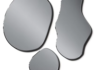 Modern Decorative Mirrors With Irregular Shapes For Home Interior Design 3d model