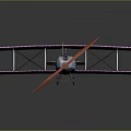 Pink Biplane Model With Blue Body Orange Propeller And X Mark For Space Education
