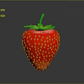 Vibrant Red Fresh Strawberry With Green Leaves And Yellow Seeds On Black Surface