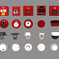 Essential Fire Safety Equipment Featuring Alarm Buttons Smoke Detectors And Fire Alarm Devices