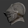 Medieval Knight Battle Helmet Metal Construction With Visor Ventilation Holes And Protective Design