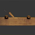 Traditional Wooden Hand Plane With Two Handles And Metal Blade For Carpentry