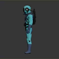Blue Green Astronaut Spacesuit Design Featuring Helmet Gloves And Boots