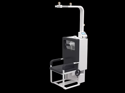 Advanced Medical Examination Equipment With Adjustable Arm Chair And Digital 3d model