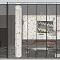 Modern Luxury Hotel Lobby Interior With Chandeliers Comfortable Sofas Fireplace And Geometric Rug