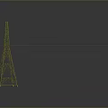 Modern Golden Steel Power Tower With Overhead Power Lines And Grid Structure