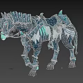 Fantasy Skeleton Horse With Glowing Blue Accents And Detailed Armor