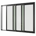 Modern Black Frame Sliding Doors With Clear Glass Multi Panel Design For Interior Exterior
