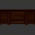 Elegant Dark Wooden Desk With Drawers Smooth Surface And Classic Design