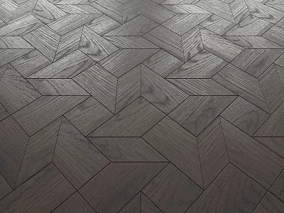 Stylish Wooden Floor Parquet With Geometric Herringbone Pattern And Natural Dark Wood Texture 3d model