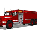 Red Fire Truck Parked In Industrial Warehouse With Metal Structure And Spacious Interior