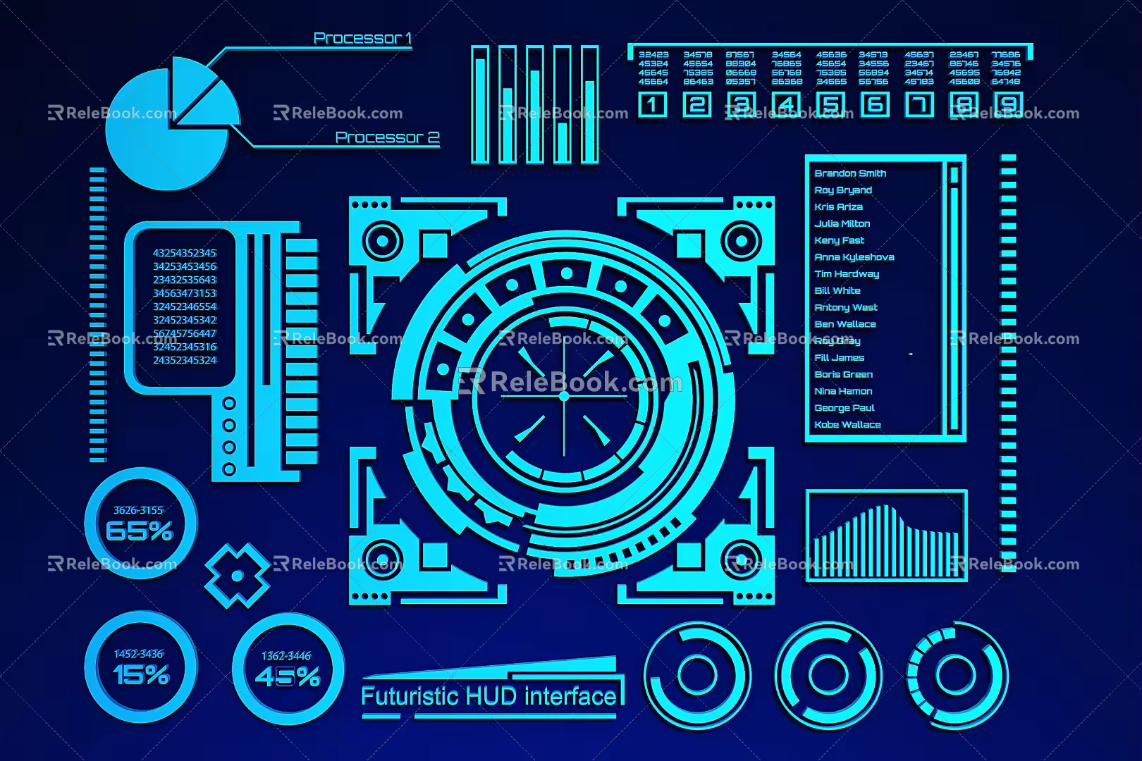Circuit Line Technology Line Technology Elements 3d model