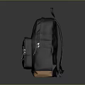 Black JanSport Backpack with Brown Base Front Pocket and Canvas Material 3d model