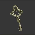 Exquisite Silver Decorative Key With Green Gemstone For Daily Household Use