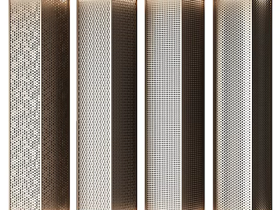Modern Decorative Metal Columns With Perforated Patterns And Varied Finishes 3d model