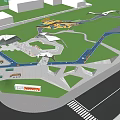 Modern Park Landscape With Lush Greenery Walking Paths Water Features And Leisure Areas