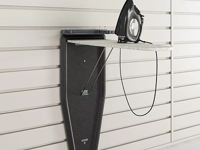 Space Saving Wall Mounted Functional Ironing Table With Iron And Foldable Top 3d model