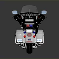 White LAPD Police Motorcycle With Blue Red Emergency Lights And Equipment Storage