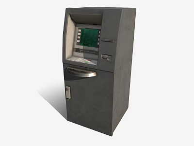 Gray Modern ATM Machine With Digital Screen Keypad And Cash Dispenser 3d model