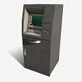 Gray Modern ATM Machine With Digital Screen Keypad And Cash Dispenser