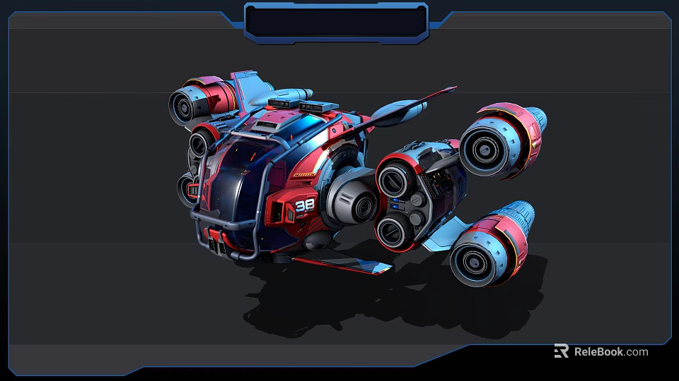 Futuristic Sci Fi Mechanical Vehicle With Multiple Engines And Complex Structure 3d model 