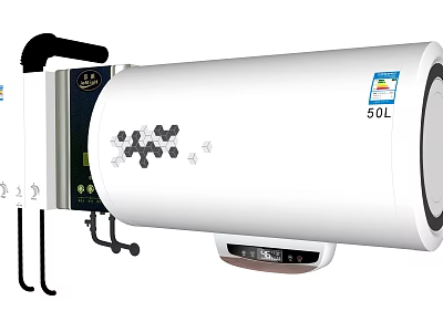 Electric Water Heater With 50L Capacity Digital Display And Control Buttons 3d model