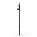 Traditional Black Street Lamp As Urban Road Facility With Classic Design And Metal Pole