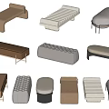 Modern Bed End Stool Bed End Stool Combination Sofa Stool Bench 3d model