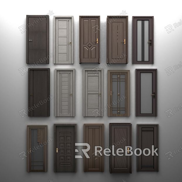 Modern swing door wooden door model