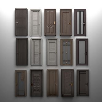 Modern swing door wooden door 3d model