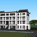 Traditional Chinese Townhouse Exterior With White Walls Black Tiles And Classic Design Elements